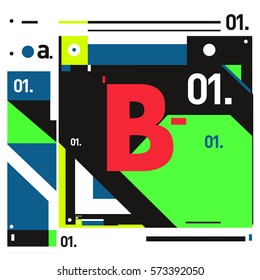 Vector Brochure design with letter B. Annual report vector illustration template. Corporate business catalog and magazine cover. Trendy Business with heads up style presentation graphic elements.
