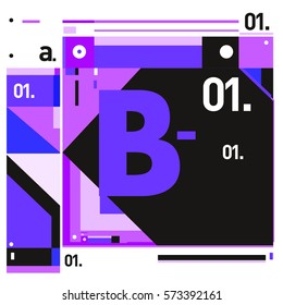 Vector Brochure design with letter B. Annual report vector illustration template. Corporate business catalog and magazine cover. Trendy Business with heads up style presentation graphic elements.