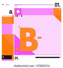 Vector Brochure design with letter B. Annual report vector illustration template. Corporate business catalog and magazine cover. Trendy Business with heads up style presentation graphic elements.