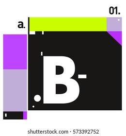 Vector Brochure design with letter B. Annual report vector illustration template. Corporate business catalog and magazine cover. Trendy Business with heads up style presentation graphic elements.