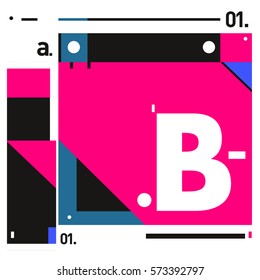 Vector Brochure design with letter B. Annual report vector illustration template. Corporate business catalog and magazine cover. Trendy Business with heads up style presentation graphic elements.