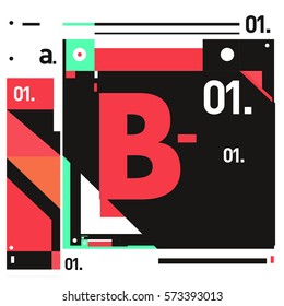 Vector Brochure design with letter B. Annual report vector illustration template. Corporate business catalog and magazine cover. Trendy Business with heads up style presentation graphic elements.