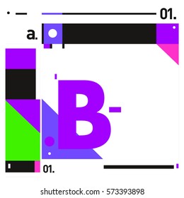 Vector Brochure design with letter B. Annual report vector illustration template. Corporate business catalog and magazine cover. Trendy Business with heads up style presentation graphic elements.