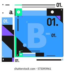 Vector Brochure design with letter B. Annual report vector illustration template. Corporate business catalog and magazine cover. Trendy Business with heads up style presentation graphic elements.