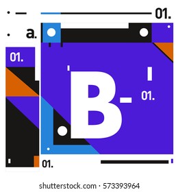 Vector Brochure design with letter B. Annual report vector illustration template. Corporate business catalog and magazine cover. Trendy Business with heads up style presentation graphic elements.