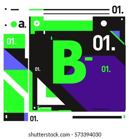 Vector Brochure design with letter B. Annual report vector illustration template. Corporate business catalog and magazine cover. Trendy Business with heads up style presentation graphic elements.