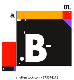 Vector Brochure design with letter B. Annual report vector illustration template. Corporate business catalog and magazine cover. Trendy Business with heads up style presentation graphic elements.