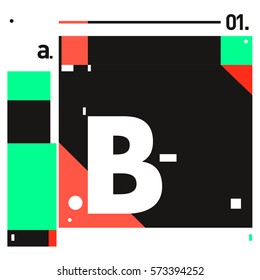 Vector Brochure design with letter B. Annual report vector illustration template. Corporate business catalog and magazine cover. Trendy Business with heads up style presentation graphic elements.