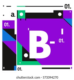 Vector Brochure design with letter B. Annual report vector illustration template. Corporate business catalog and magazine cover. Trendy Business with heads up style presentation graphic elements.
