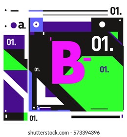 Vector Brochure design with letter B. Annual report vector illustration template. Corporate business catalog and magazine cover. Trendy Business with heads up style presentation graphic elements.