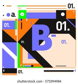 Vector Brochure design with letter B. Annual report vector illustration template. Corporate business catalog and magazine cover. Trendy Business with heads up style presentation graphic elements.