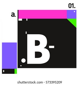 Vector Brochure design with letter B. Annual report vector illustration template. Corporate business catalog and magazine cover. Trendy Business with heads up style presentation graphic elements.