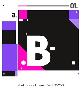 Vector Brochure design with letter B. Annual report vector illustration template. Corporate business catalog and magazine cover. Trendy Business with heads up style presentation graphic elements.