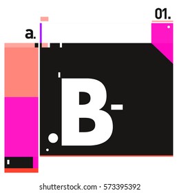 Vector Brochure design with letter B. Annual report vector illustration template. Corporate business catalog and magazine cover. Trendy Business with heads up style presentation graphic elements.