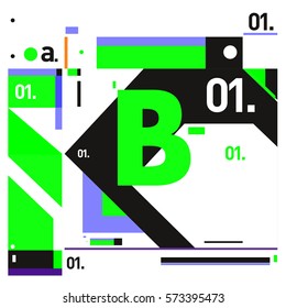 Vector Brochure design with letter B. Annual report vector illustration template. Corporate business catalog and magazine cover. Trendy Business with heads up style presentation graphic elements.