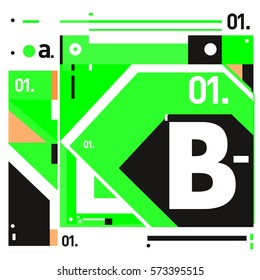 Vector Brochure design with letter B. Annual report vector illustration template. Corporate business catalog and magazine cover. Trendy Business with heads up style presentation graphic elements.