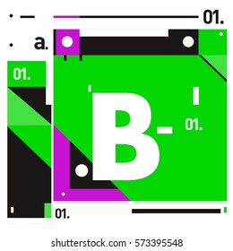 Vector Brochure design with letter B. Annual report vector illustration template. Corporate business catalog and magazine cover. Trendy Business with heads up style presentation graphic elements.