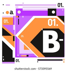 Vector Brochure design with letter B. Annual report vector illustration template. Corporate business catalog and magazine cover. Trendy Business with heads up style presentation graphic elements.