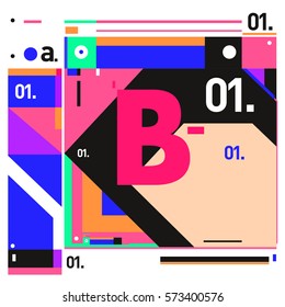 Vector Brochure design with letter B. Annual report vector illustration template. Corporate business catalog and magazine cover. Trendy Business with heads up style presentation graphic elements.