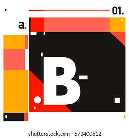 Vector Brochure design with letter B. Annual report vector illustration template. Corporate business catalog and magazine cover. Trendy Business with heads up style presentation graphic elements.