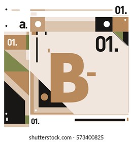 Vector Brochure design with letter B. Annual report vector illustration template. Corporate business catalog and magazine cover. Trendy Business with heads up style presentation graphic elements.