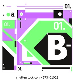 Vector Brochure design with letter B. Annual report vector illustration template. Corporate business catalog and magazine cover. Trendy Business with heads up style presentation graphic elements.