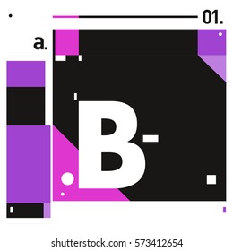 Vector Brochure design with letter B. Annual report vector illustration template. Corporate business catalog and magazine cover. Trendy Business with heads up style presentation graphic elements.