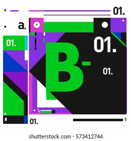 Vector Brochure design with letter B. Annual report vector illustration template. Corporate business catalog and magazine cover. Trendy Business with heads up style presentation graphic elements.