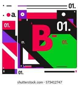 Vector Brochure design with letter B. Annual report vector illustration template. Corporate business catalog and magazine cover. Trendy Business with heads up style presentation graphic elements.