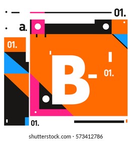 Vector Brochure design with letter B. Annual report vector illustration template. Corporate business catalog and magazine cover. Trendy Business with heads up style presentation graphic elements.