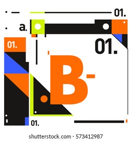 Vector Brochure design with letter B. Annual report vector illustration template. Corporate business catalog and magazine cover. Trendy Business with heads up style presentation graphic elements.