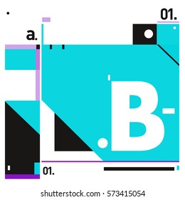 Vector Brochure design with letter B. Annual report vector illustration template. Corporate business catalog and magazine cover. Trendy Business with heads up style presentation graphic elements.