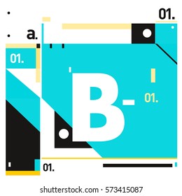 Vector Brochure design with letter B. Annual report vector illustration template. Corporate business catalog and magazine cover. Trendy Business with heads up style presentation graphic elements.