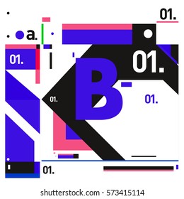 Vector Brochure design with letter B. Annual report vector illustration template. Corporate business catalog and magazine cover. Trendy Business with heads up style presentation graphic elements.