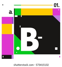 Vector Brochure design with letter B. Annual report vector illustration template. Corporate business catalog and magazine cover. Trendy Business with heads up style presentation graphic elements.