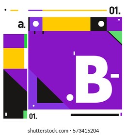 Vector Brochure design with letter B. Annual report vector illustration template. Corporate business catalog and magazine cover. Trendy Business with heads up style presentation graphic elements.