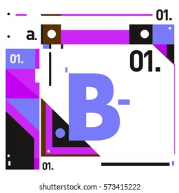 Vector Brochure design with letter B. Annual report vector illustration template. Corporate business catalog and magazine cover. Trendy Business with heads up style presentation graphic elements.