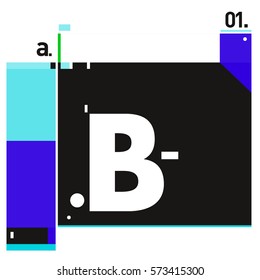 Vector Brochure design with letter B. Annual report vector illustration template. Corporate business catalog and magazine cover. Trendy Business with heads up style presentation graphic elements.