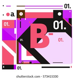 Vector Brochure design with letter B. Annual report vector illustration template. Corporate business catalog and magazine cover. Trendy Business with heads up style presentation graphic elements.