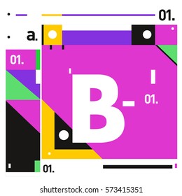 Vector Brochure design with letter B. Annual report vector illustration template. Corporate business catalog and magazine cover. Trendy Business with heads up style presentation graphic elements.