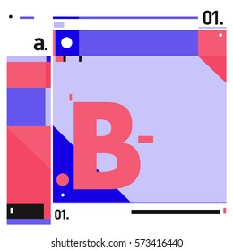 Vector Brochure design with letter B. Annual report vector illustration template. Corporate business catalog and magazine cover. Trendy Business with heads up style presentation graphic elements.