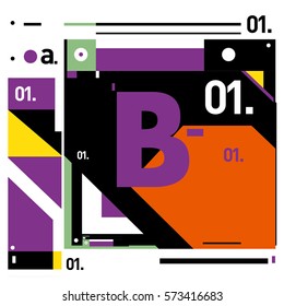 Vector Brochure design with letter B. Annual report vector illustration template. Corporate business catalog and magazine cover. Trendy Business with heads up style presentation graphic elements.