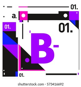 Vector Brochure design with letter B. Annual report vector illustration template. Corporate business catalog and magazine cover. Trendy Business with heads up style presentation graphic elements.