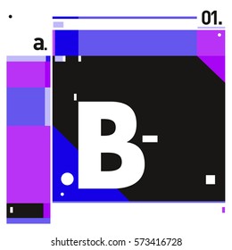 Vector Brochure design with letter B. Annual report vector illustration template. Corporate business catalog and magazine cover. Trendy Business with heads up style presentation graphic elements.