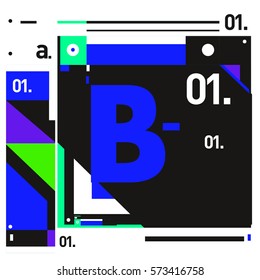 Vector Brochure design with letter B. Annual report vector illustration template. Corporate business catalog and magazine cover. Trendy Business with heads up style presentation graphic elements.