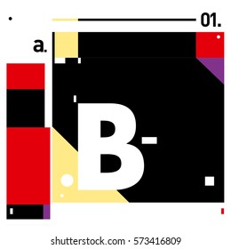 Vector Brochure design with letter B. Annual report vector illustration template. Corporate business catalog and magazine cover. Trendy Business with heads up style presentation graphic elements.
