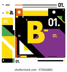Vector Brochure design with letter B. Annual report vector illustration template. Corporate business catalog and magazine cover. Trendy Business with heads up style presentation graphic elements.