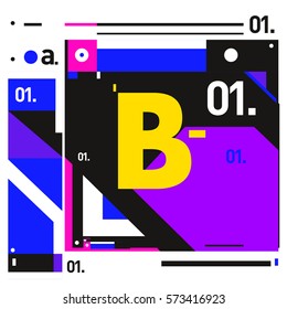 Vector Brochure design with letter B. Annual report vector illustration template. Corporate business catalog and magazine cover. Trendy Business with heads up style presentation graphic elements.