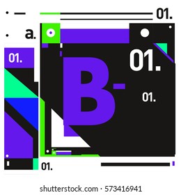 Vector Brochure design with letter B. Annual report vector illustration template. Corporate business catalog and magazine cover. Trendy Business with heads up style presentation graphic elements.