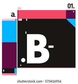 Vector Brochure design with letter B. Annual report vector illustration template. Corporate business catalog and magazine cover. Trendy Business with heads up style presentation graphic elements.